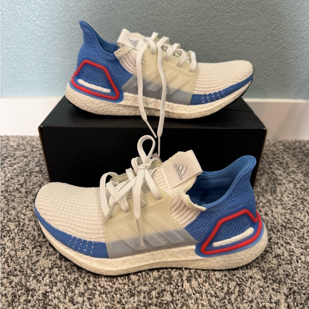 Adidas Blue and White Ultra Boost Sneakers